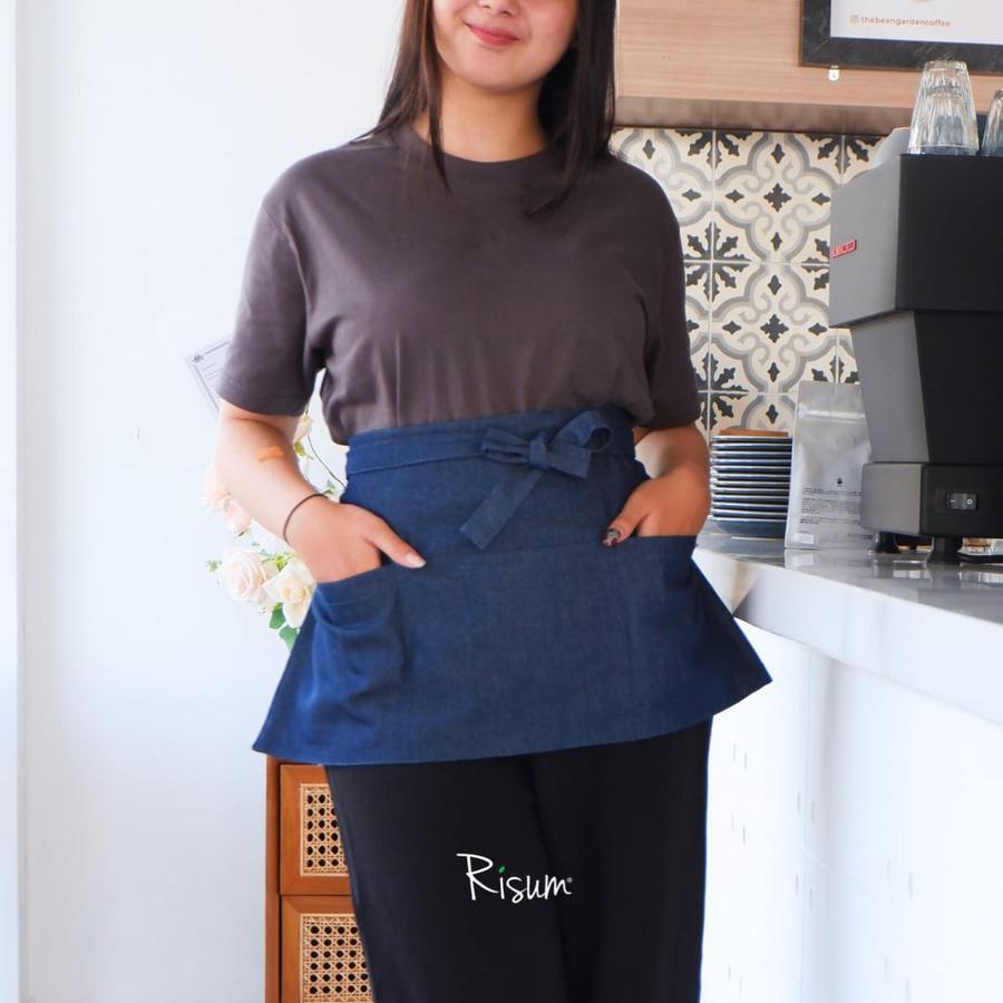 Risum - Short Half Apron Denim