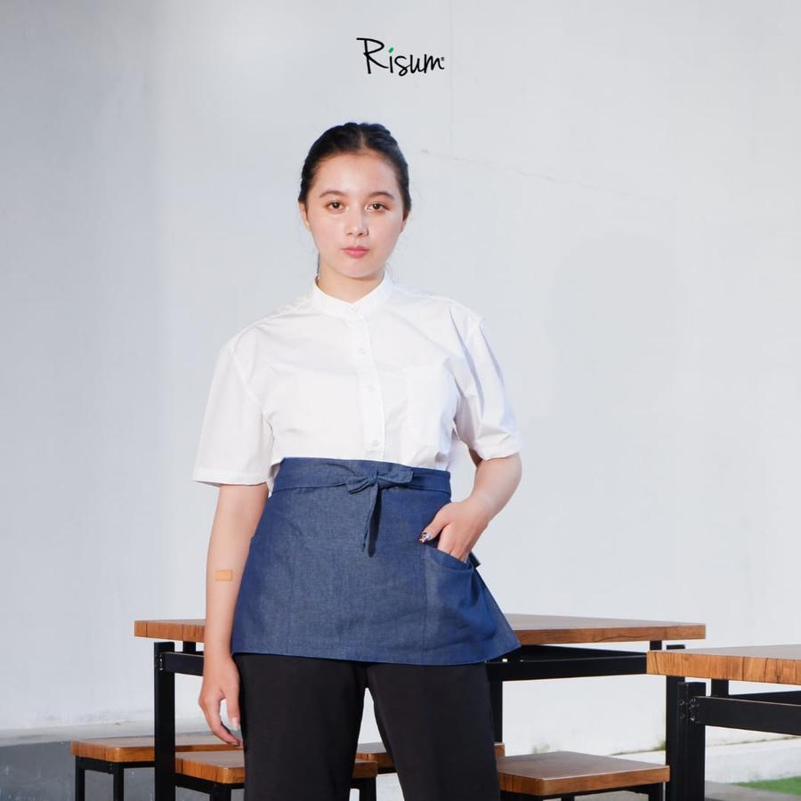 Risum - Short Half Apron Denim