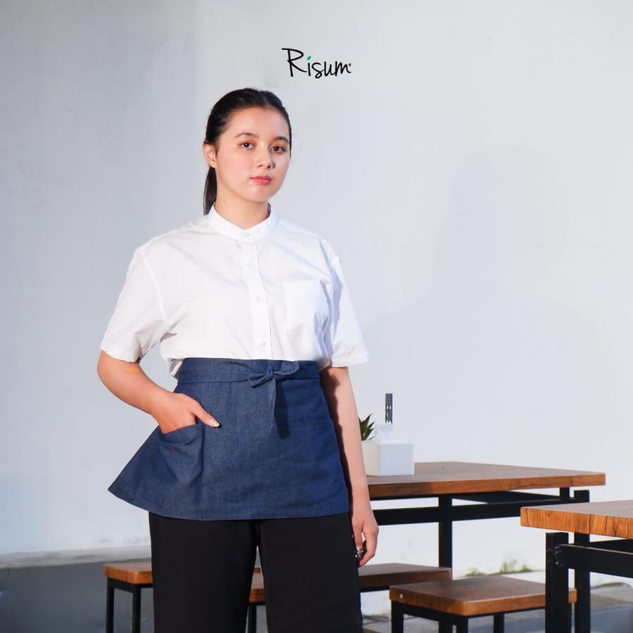 Risum - Short Half Apron Denim